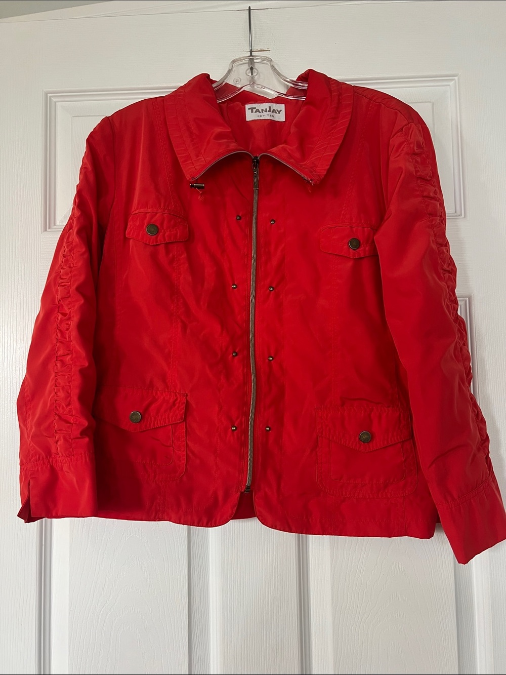 TanJay Rust colored Zip-Front Utility Jacket with Snap Pockets
